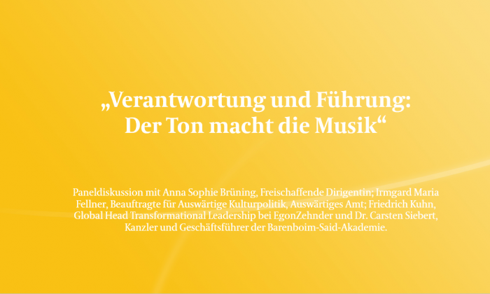 小组讨论“Verantwortung and Führung in Krisenzeiten: Der Ton macht die music ?”
