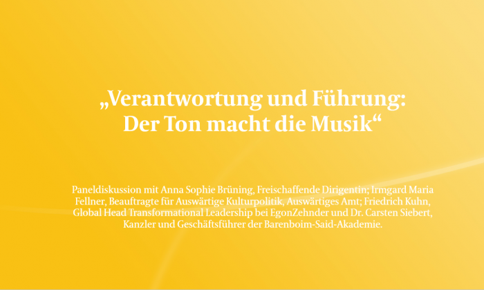 小组讨论“Verantwortung和Führung in Krisenzeiten: Der Ton macht die Musik?””